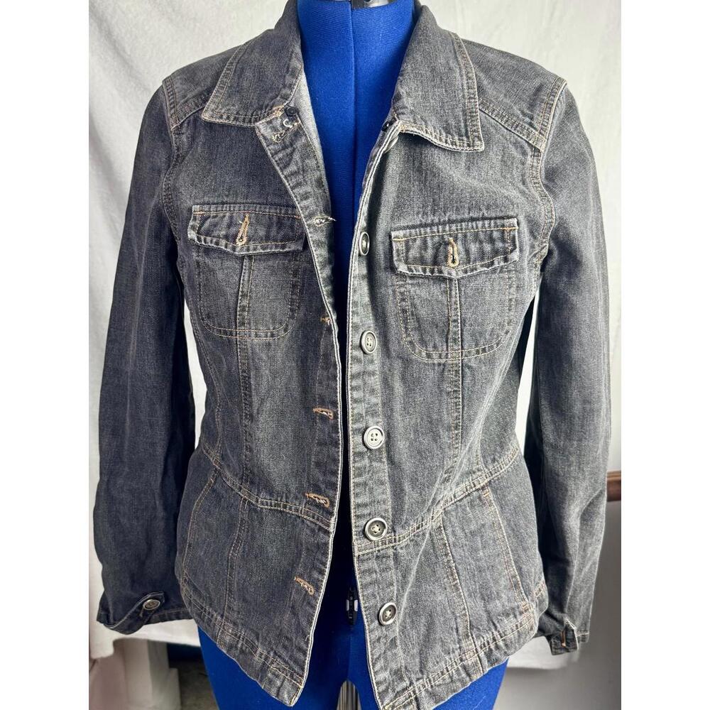 Two Face Threads Changeable Patch Black Denim Jac… - image 3